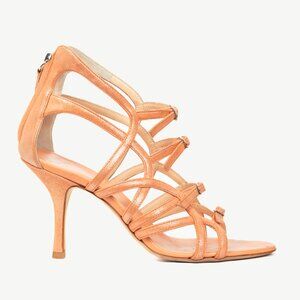 Giuseppe Zanotti Metallic Coral Suede Strappy Sandals